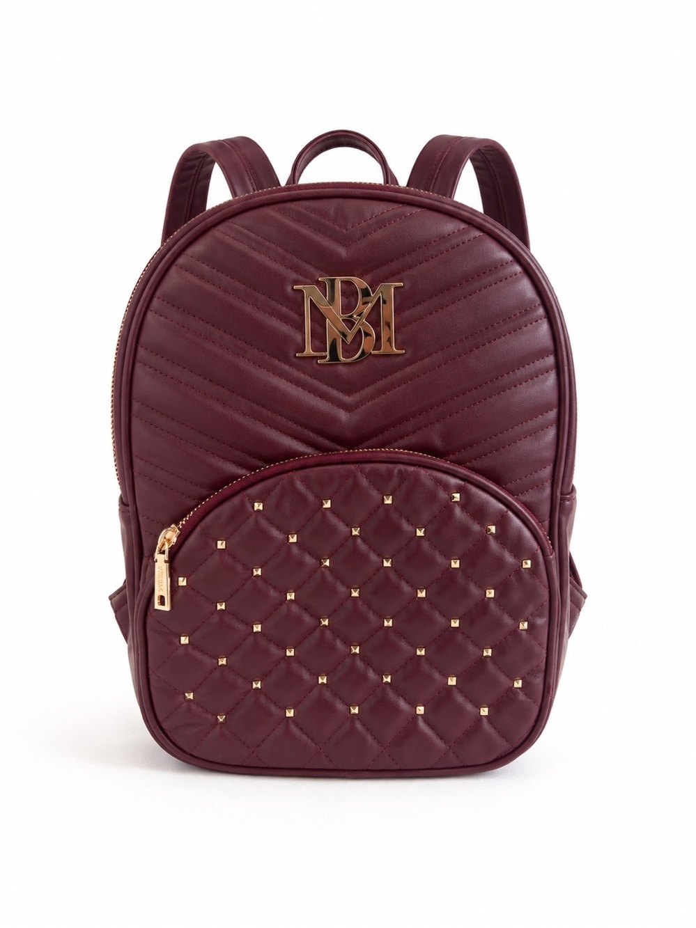 Badgley Mischka NEW Backpack Burgundy Gold Studded Hardware & Adjustable Straps